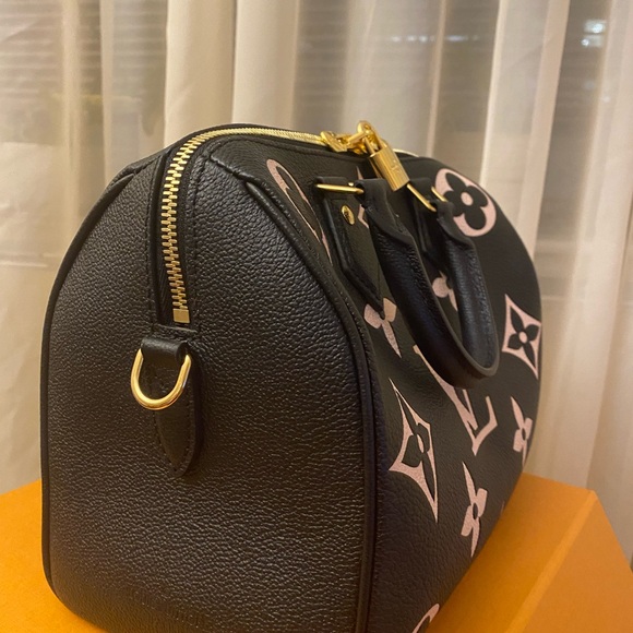 Louis Vuitton Speedy Bandouliere Leather Handbag Black/Beige - Picture 4 of 13